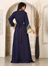 Dark blue israeli designer moroccan kaftan islamic embroidery party wear wedding kaftan