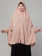 Mauve stretchable knee length jilbab cum prayer khimer hijab