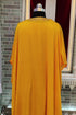 Golden yellow modern style satin chiffon african party wear kaftan