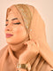 beige bridal hijab with handwork