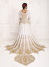 White unique wedding hand beaded long sleeve maxi arabic moroccan takchita kaftan