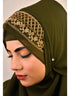 Mehandi green luxury bridal wedding wear hijab scarf with handwork