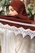 wrap my hijab georgette lace hijab dark brown