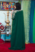 Dark green georgette designer kaftan