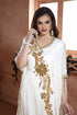 Grand Off-White Handmade Kaftan Dress with Gold Zari Work | Free Size Formal Wear