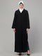 Black matt nida button abaya with hijab