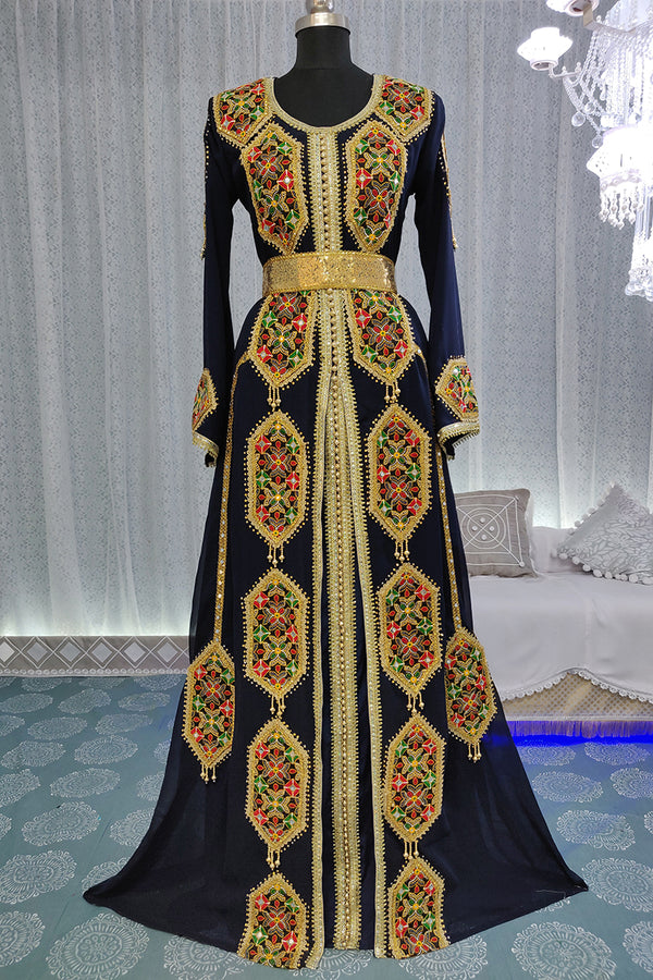 Dark blue moroccan israeli kaftan