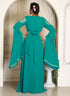 Seagreen takchita kaftan beautiful work modest party wear kaftan