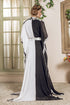 White and black saudi arabic kaftan