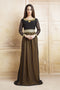 Yellow and black net brasso thread work arab dubai style kaftan