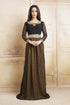 Yellow and black net brasso thread work arab dubai style kaftan