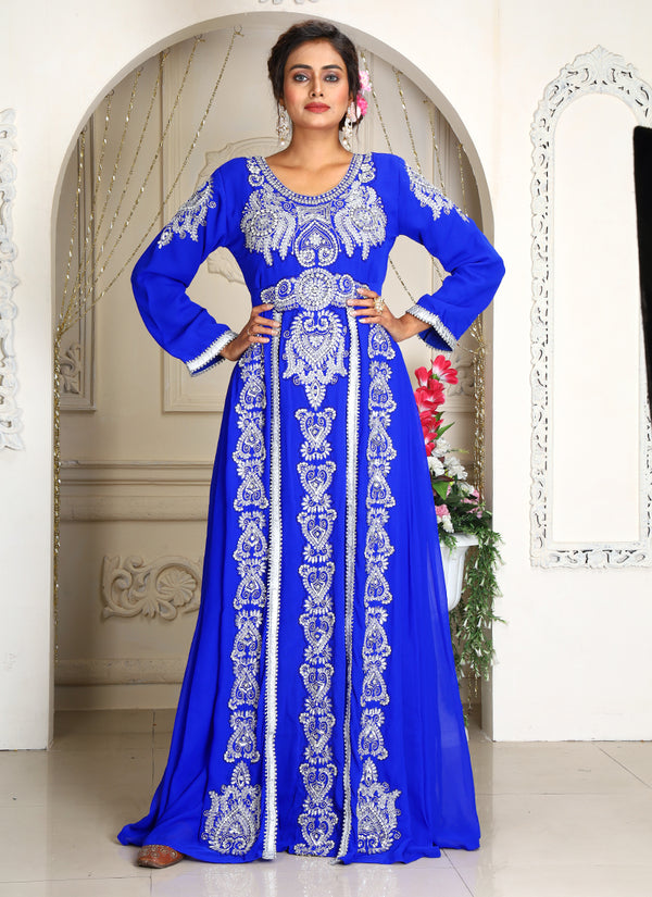 Wedding royal blue womens good looking designer mzxi takchita kaftan