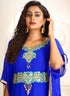 Women blue designer embroidery islamic kaftan