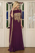 Violet arabic style hand made kaftan