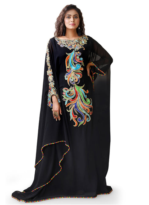 Multicolor embroidery designer islamic takchita kaftan