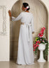 Light grey takchita evening party wear dubai kaftan for women
