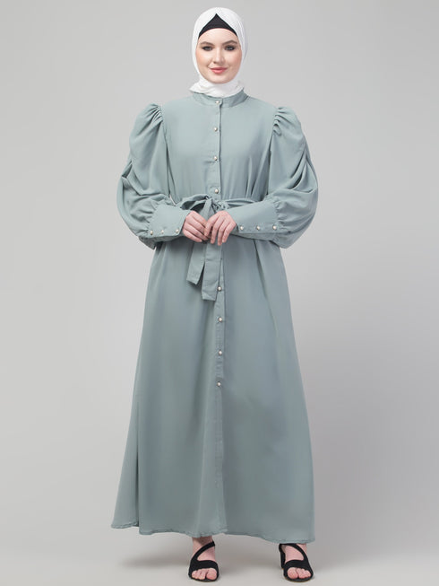 Matt Nida long cuff sleeve Abaya with hijab