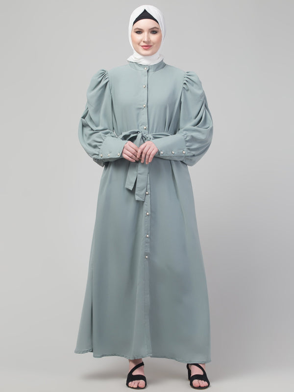 Matt Nida long cuff sleeve Abaya with hijab