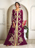 Violet designer hand beaded moroccan party wedding kaftan