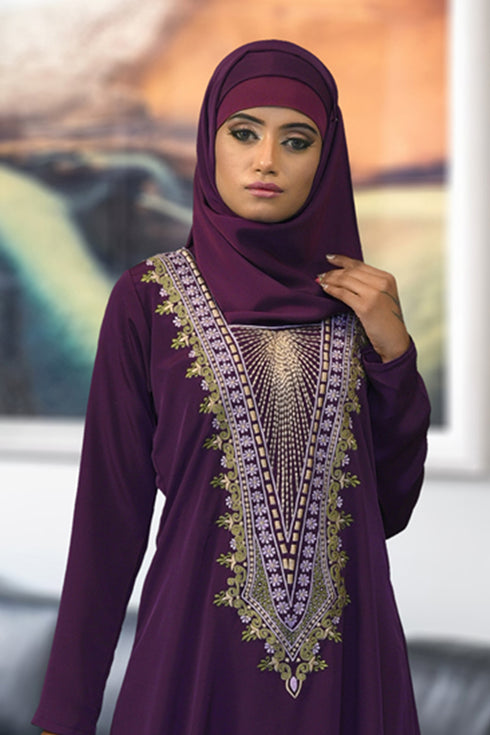 Violet modest maxi dress abaya