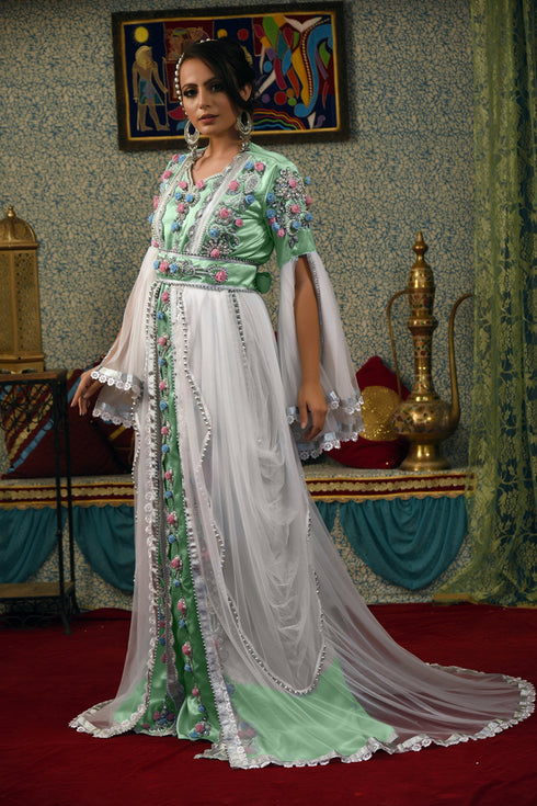 White designer wedding kaftan