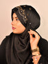 Black luxury bridal wedding wear hijab scarf with handwork