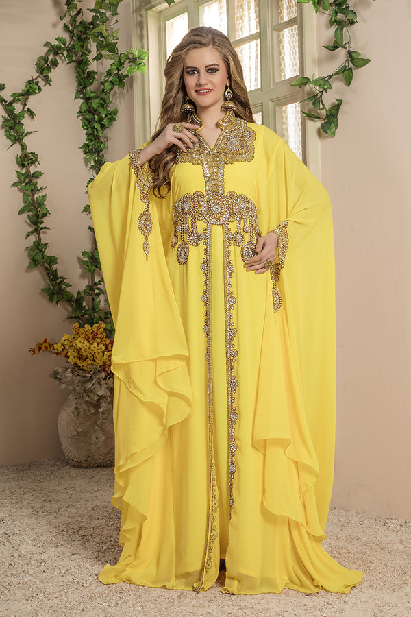 Yellow takchita kaftan