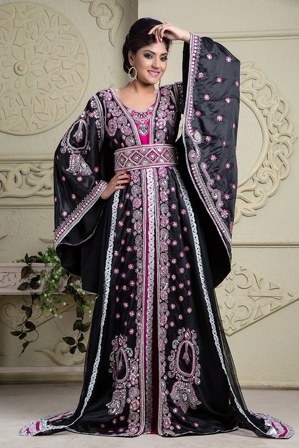 Black exclusive wedding designer kaftan