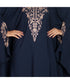 Blue embroidered crepe abaya