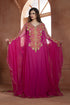 Pink Crepe Embroidered Moroccan Kaftan
