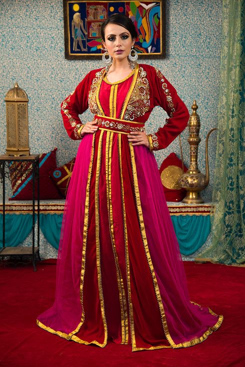 Pink wedding morrocon kaftan
