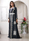 Women dark grey designer embroidery farasha party wear wedding kaftan