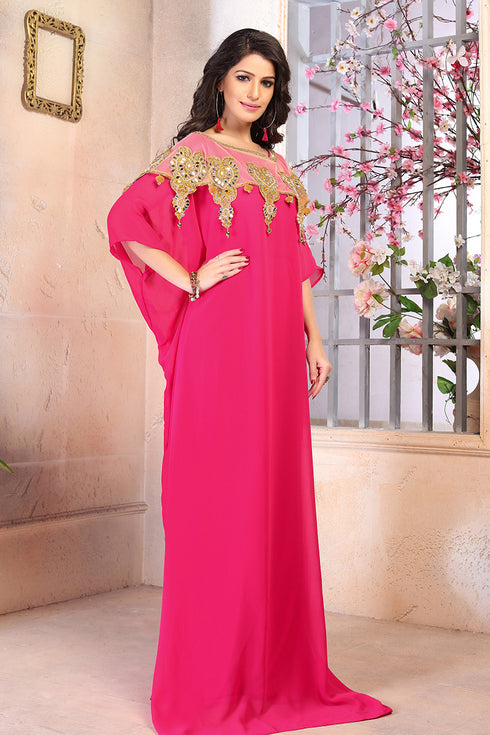 Pink designer kaftan for women