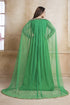 Green designer handmade arabic moroccan muslim long sleeve wedding caftan with vail
