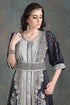 Gray designer brasso fabric hand beaded moroccan party wedding kaftan