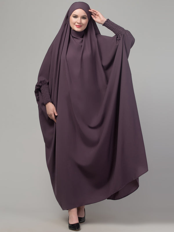 Dusky purple head to toe free size jilbab abaya