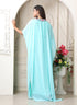 Womens designer flower work islamic wedding takchita hand beaded kaftan
