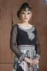 Gleaming mutil and black party wear full sleeve black beading around the neck long sleeve kaftan
