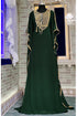 Dark green modest kaftan stylish kaftan