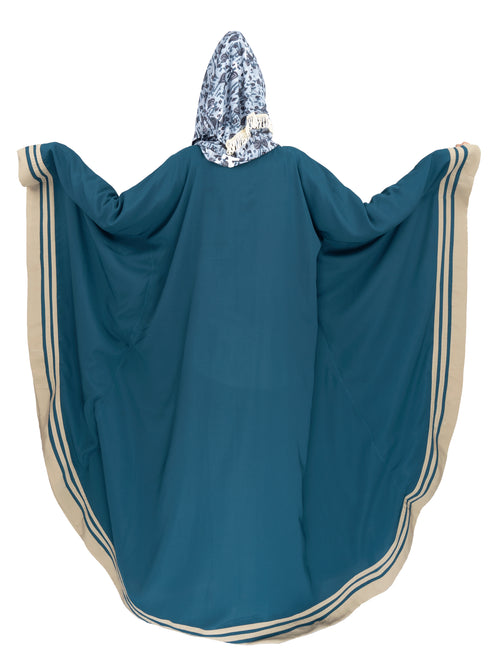 Green plain crepe abaya