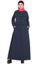 Navy Blue Plain Crepe Abaya