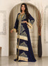 Dark blue israeli designer moroccan kaftan islamic embroidery party wear wedding kaftan