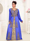 Blue embroidered georgette islamic kaftans With Sun-proof hijab.