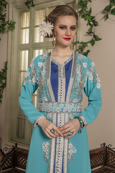 Firozi morrocon style kaftan