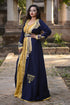 Dark blue designer party wear kaftan