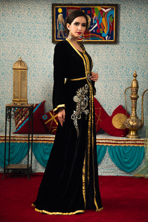 Black morrocon israeli kaftan