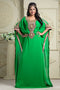 White and green kaftan georgette caftan