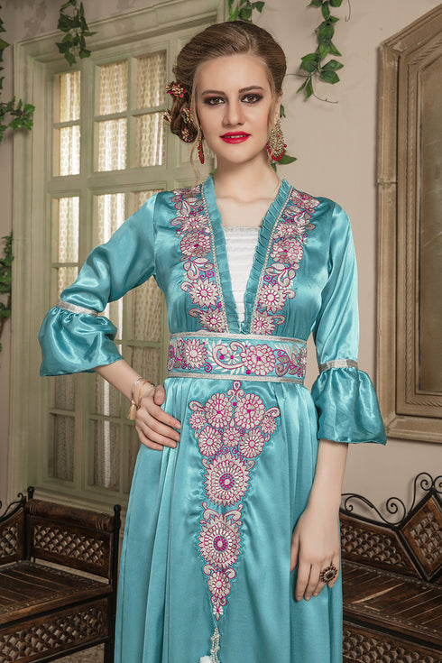 Sea green moroccan kaftan