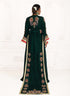 Dark green wedding moroccan kaftan islamic elegant dubai kaftan ladies long sleeve moroccan kaftan