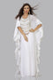 Grand White Designer Kaftan with Silver Shell & Cowrie Embellishment | Luxury Beach Wedding Wear